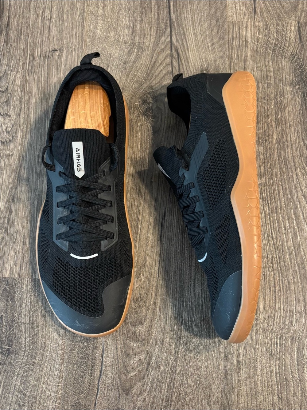 Airhas Men's Barefoot Shoes Zero Drop Wide Toe Box Minimalist Black Mens size 11